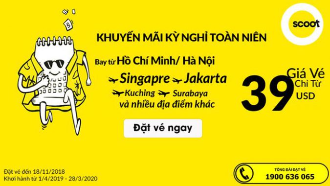 Chỉ 39 USD cùng Scoot tận hưởng kỳ nghỉ