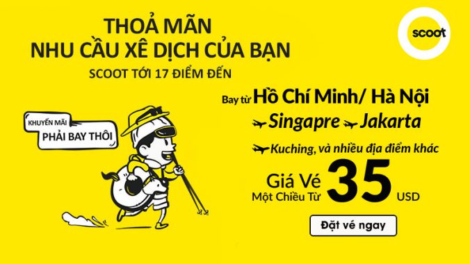 Tận hưởng những chuyến đi từ khuyến mãi phải bay thôi từ Scoot