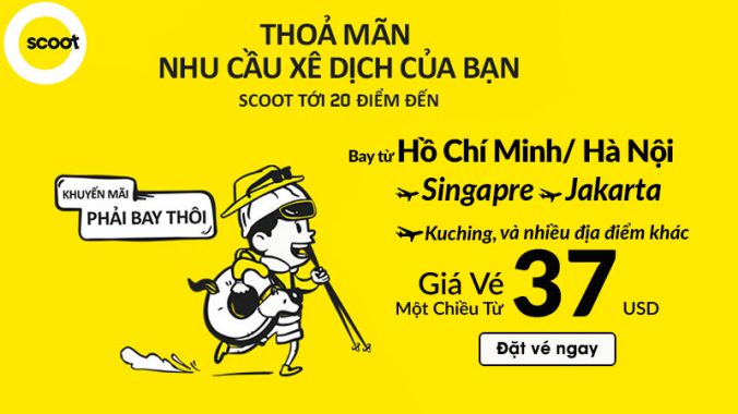 Khuyến mãi chỉ 37 USD cùng Scoot “thỏa mãn nhu cầu xê dịch”