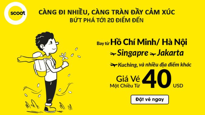 Scoot khuyến mãi giảm 25% bứt phá tới 20 điểm đến