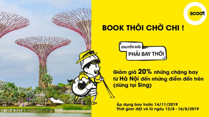 Khuyến mãi Scoot giảm ngay 20% giá vé khi bay từ Hà Nội