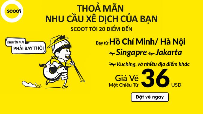 Khuyến mãi chỉ 950.000 thỏa sức du lịch cùng Scoot