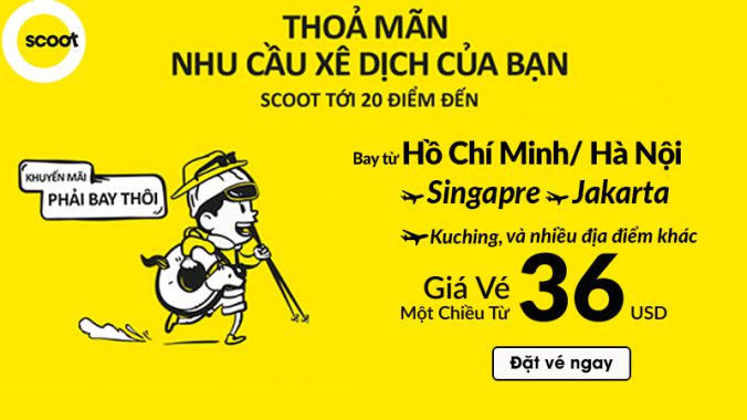 Săn vé máy bay khuyến mãi từ Scoot thỏa mãn xê dịch