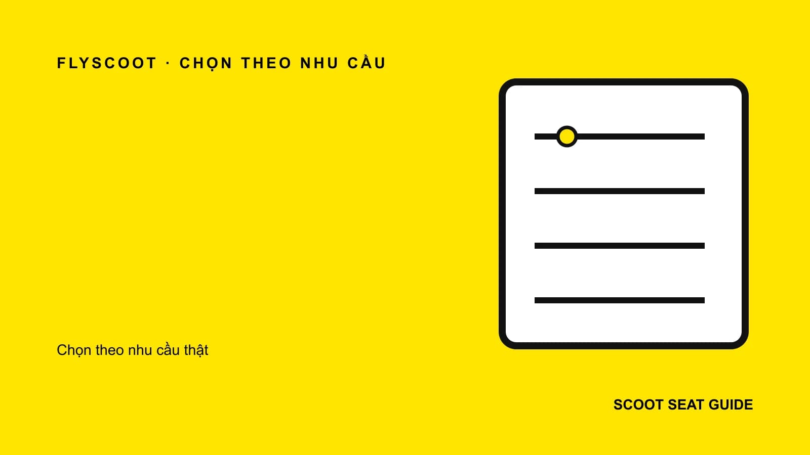 Minh họa cách chọn chỗ ngồi Scoot theo nhu cầu trên sơ đồ chuyến bay