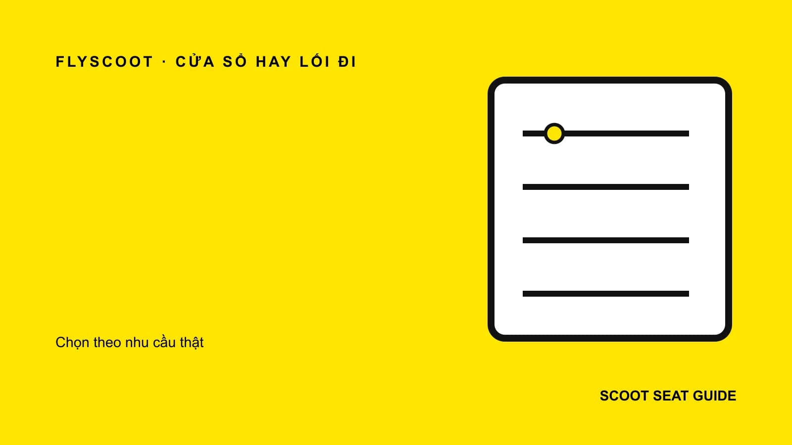 Minh họa chọn ghế cửa sổ hay lối đi Scoot trên sơ đồ hành trình trên không