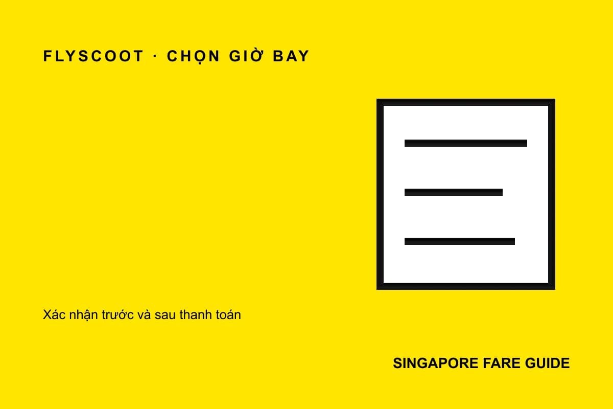 Checklist kết quả xác minh chọn giờ bay Scoot đi Singapore